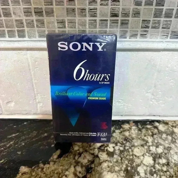 Sony VHS Tape T-120 6 Hours Blue NEW in plastic!! - Picture 1 of 10